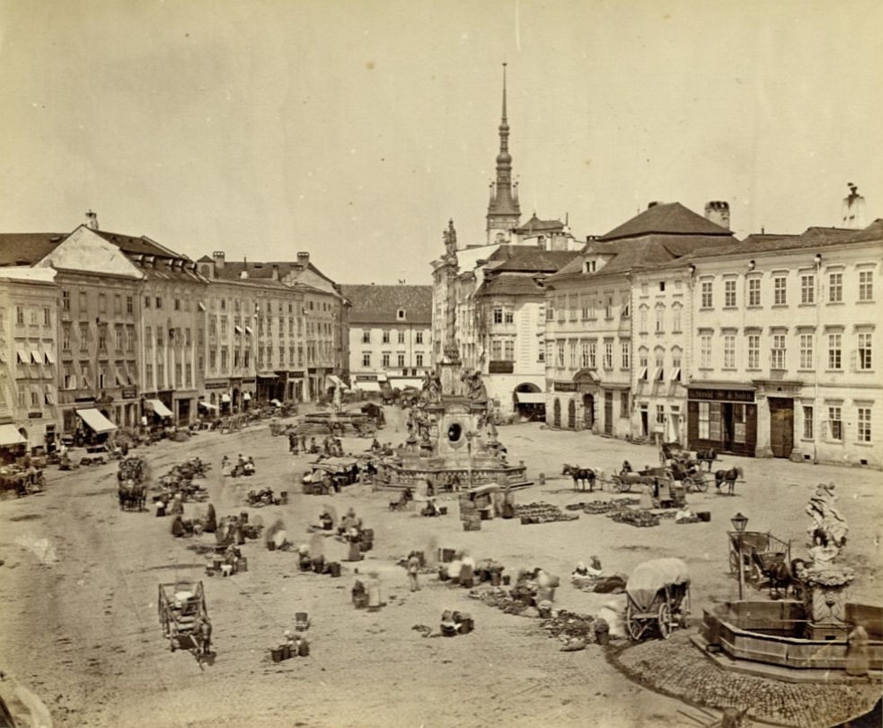 Týdenní trh na Dolním náměstí (1863)