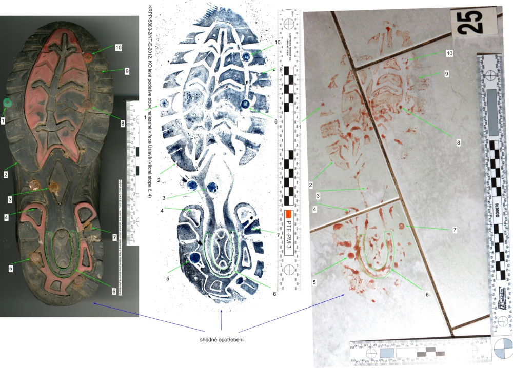 Krvavé stopy z místa činu v případu Vojtěch Hrdličky
