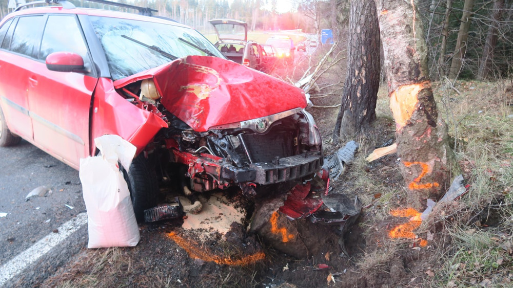 Foto z dopravní nehody, která se stala vloni 27. prosince nedaleko Kostelce u Jihlavy
