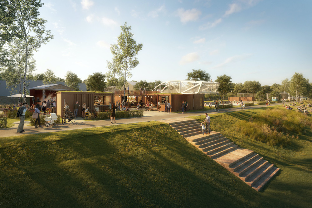 Část levého břehu Vltavy se promění na sportovně relaxační areál. Otevře se už v létě