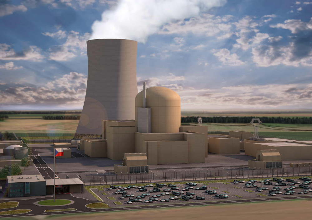 Vizualizace nových jaderných bloků v JE Dukovany.
