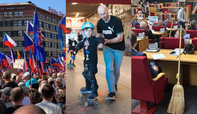 ZÁŘÍ 2023: Demonstrace, (ne)obyčejný skejťák a košťata na zastupitelstvu