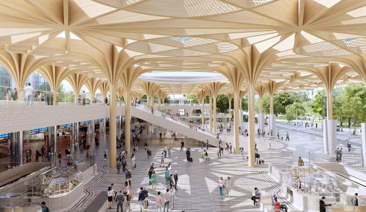 VIZUALIZACE: Takto bude vypadat nový Hlavák. Tramvaj přímo před nádražím a propojení s Sherwoodem