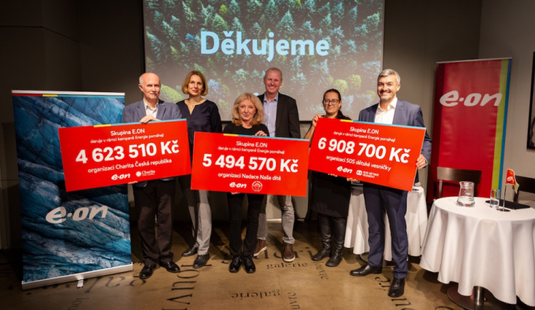 Zákazníci E.ONu díky svým úsporám energií poslali charitám 17 milionů korun.