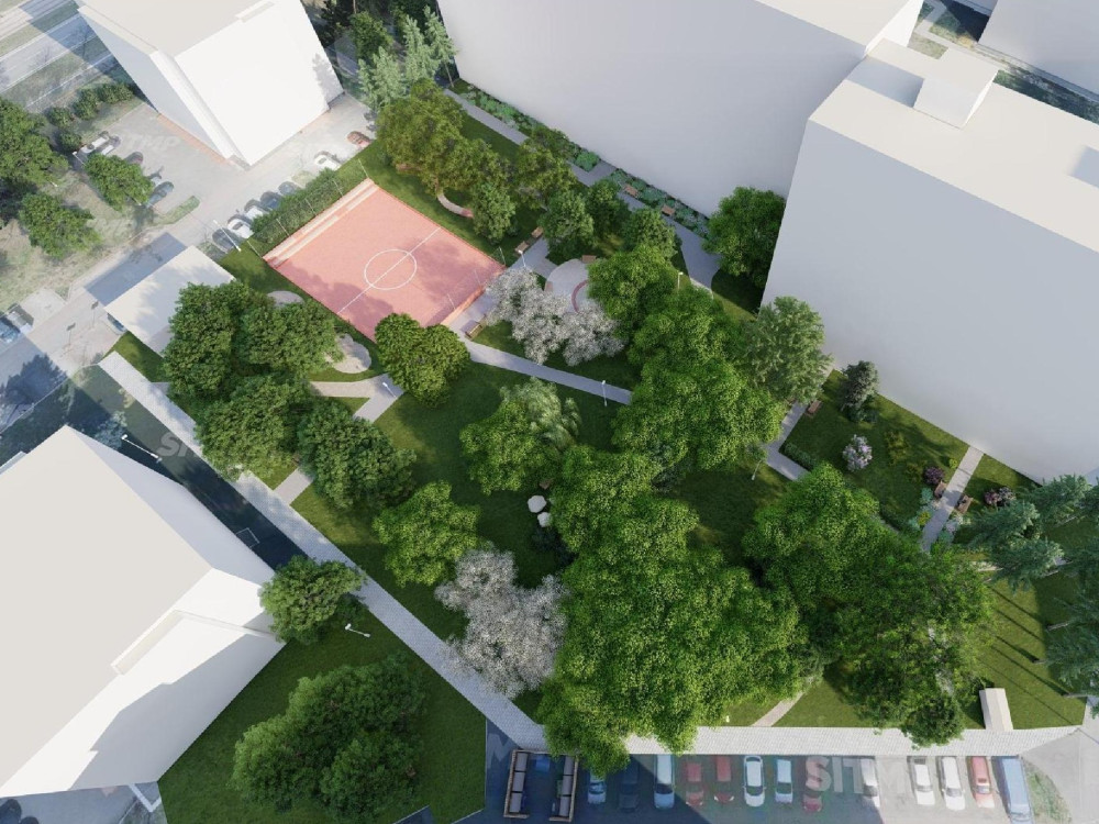 Vizualizace vnitrobloku Sokolovská 25–29