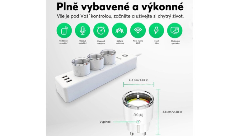 Chytrá zásuvka s měřením spotřeby