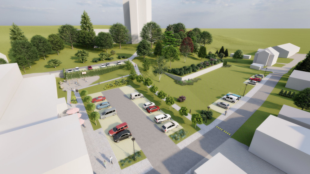 Vizualizace nového parku v Hrádku.