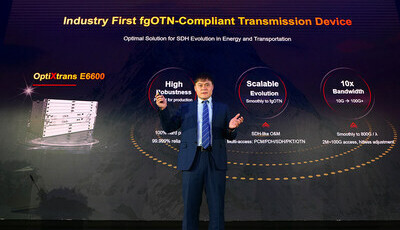 Společnost Huawei uvádí na trh první produkt pro optický přenos kompatibilní s fgOTN a vytváří tak inteligentní základ pro odvětví elektrické energie a dopravy