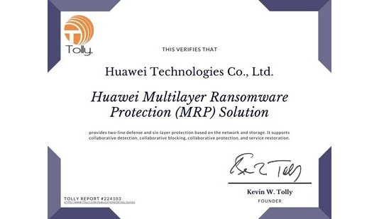 MWC 2024: Řešení Multilayer Ransomware Protection (MRP) od společnosti Huawei získává jako první certifikaci Tolly