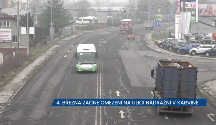Řidiči pozor, v pondělí 4. března začíná dopravní omezení na ulici Nádražní v Karviné