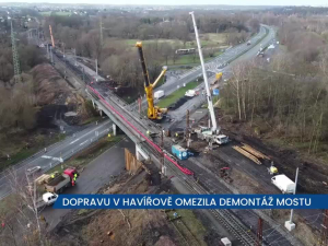 Dopravu v Havířově omezila demontáž železničního mostu, uzavírky budou trvat několik měsíců