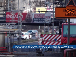 Polovina křižovatky pod Větruší je uzavřena, dejte pozor na objížďky