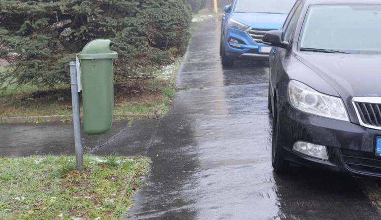 Žena při nákupu zaparkovala na chodníku. Strážníci díky tomu zjistili, že má zákaz řízení