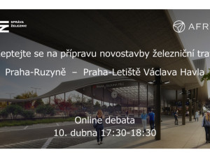 Zveme vás na on-line debatu k přípravě železniční trati z Prahy-Ruzyně na letiště!