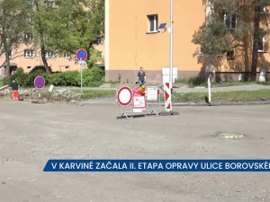 Část ulice Borovského v Karviné je průjezdná, uzavírka začala v dalším úseku