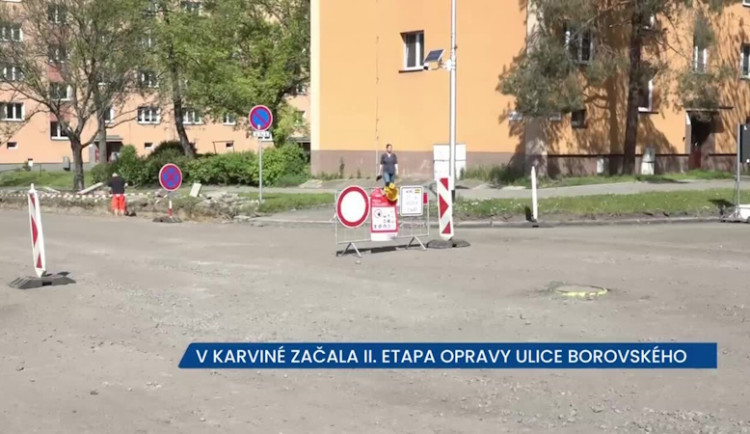 Část ulice Borovského v Karviné je průjezdná, uzavírka začala v dalším úseku