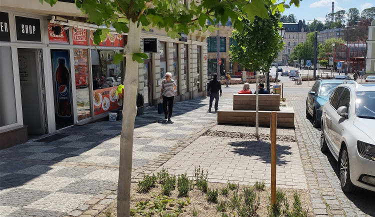 Trvalkové záhony v Moskevské rozjezdila auta. Na nové květiny teď upozorňují cedule