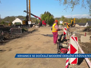 Krhanice se dočkají moderní okružní křižovatky, na místě stavby je dopravní omezení