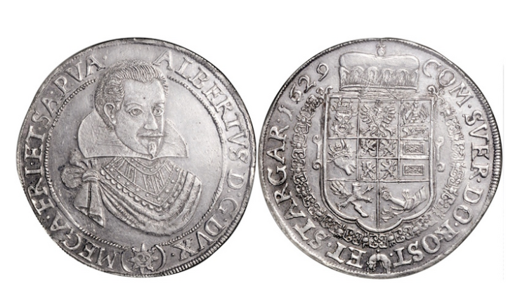 V aukci padla rekordní suma za tolar Albrechta z Valdštejna