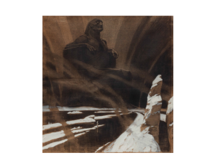 Raritní tajemná Kupkova kresba Černý idol – Vzdor jde do aukce