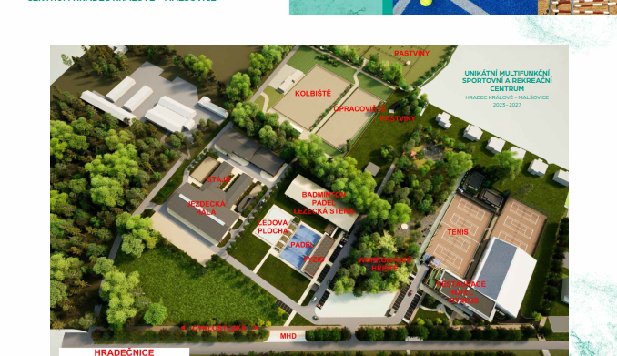 V Hradci Králové vzniká unikátní multifunkční sportovní a rekreační centrum