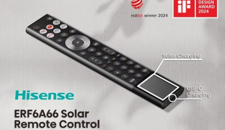 Společnost Hisense získala ocenění Red Dot Award 2024 a iF Design Award 2024 za solární dálkový ovladač ERF6A66