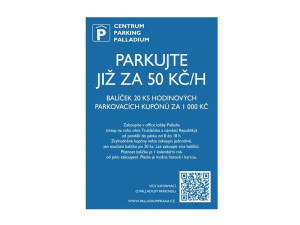 Palladium, pohodlné parkování v centru Prahy za zvýhodněnou cenu 50 Kč/hodinu