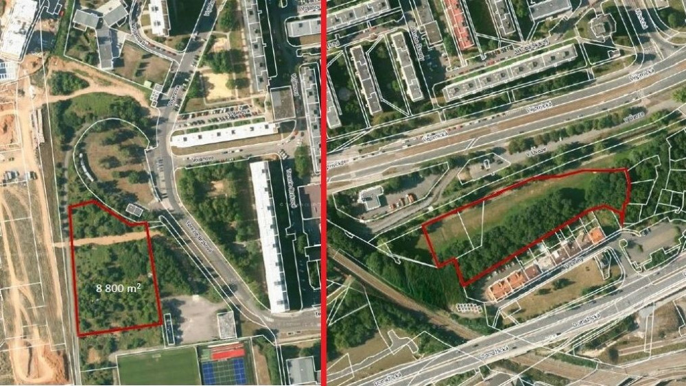 Vlevo je varianta koupaliště v zadních Skvrňanech, vpravo biotop V Úvoze