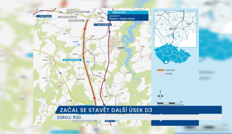 Ředitelství silnic a dálnic začalo stavět další úsek D3 z Kaplice do Nažidel, výrazně pomůže nejen Jihočechům
