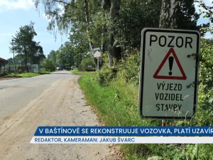 Komunikace III. třídy vedoucí přes Baštínov je uzavřena
