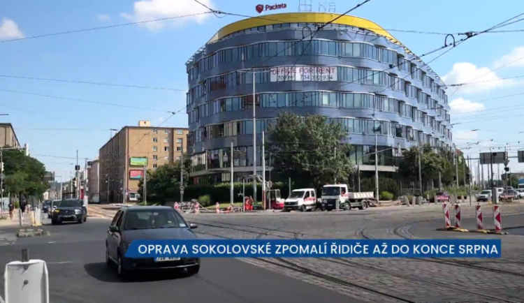 Oprava Sokolovské zpomalí řidiče až do konce srpna