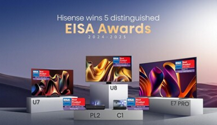 Společnost Hisense získala hned několik ocenění asociace EISA 2024-2025 za inovativnost a vynikající úroveň svých produktů