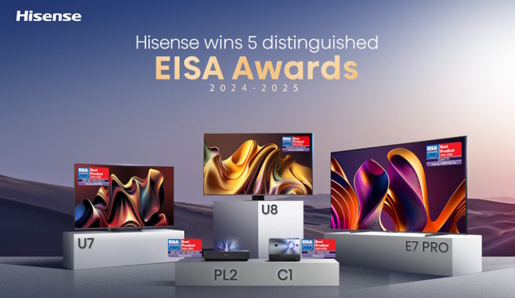Hisense získává pět ocenění EISA 2024-2025 za inovace a vynikající výsledky