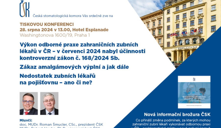 Tisková konference České stomatologické komory – 28. srpna 2024
