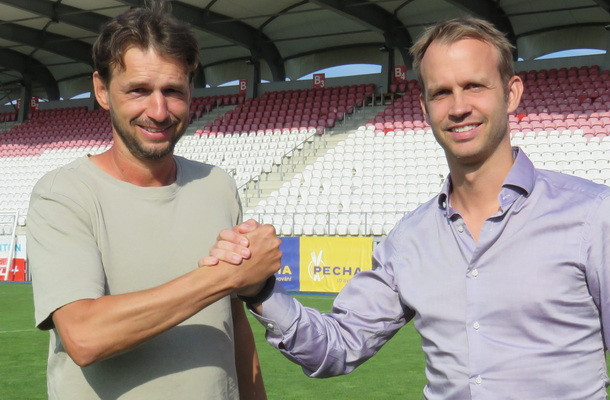 Nový trenér Marek Jarolím a sportovní ředitel klubu Lukáš Vaculík