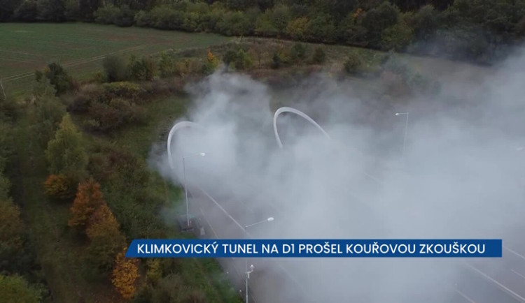 Klimkovický tunel prošel kouřovou zkouškou, v neděli ve 20:00 tam skončí uzavírky