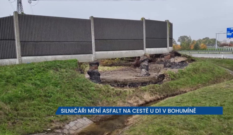 Silničáři mění asfalt na cestě u D1 v Bohumíně, pozor na směr objížděk
