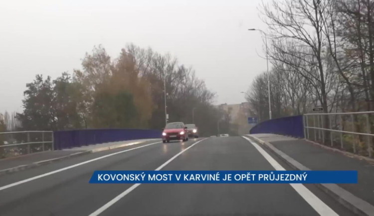 Kovonský most v Karviné je opět průjezdný, otevřen byl o 14 dní dříve