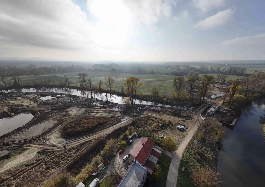 Probíhající stavba IV. A etapy protipovodňových opatření v Olomouci