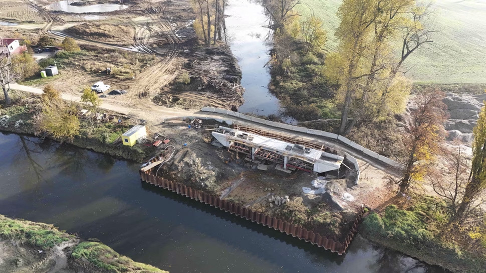 Probíhající stavba IV. A etapy protipovodňových opatření v Olomouci