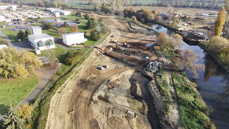 Probíhající stavba IV. A etapy protipovodňových opatření v Olomouci