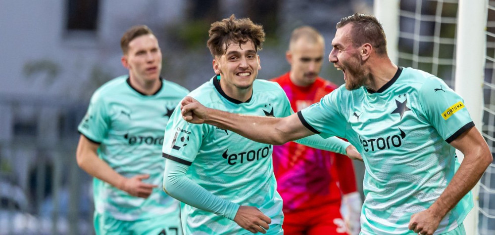 Fotbalisté Slavie zvítězili v Budějovicích 4:0 a dál vedou tabulku o osm bodů
