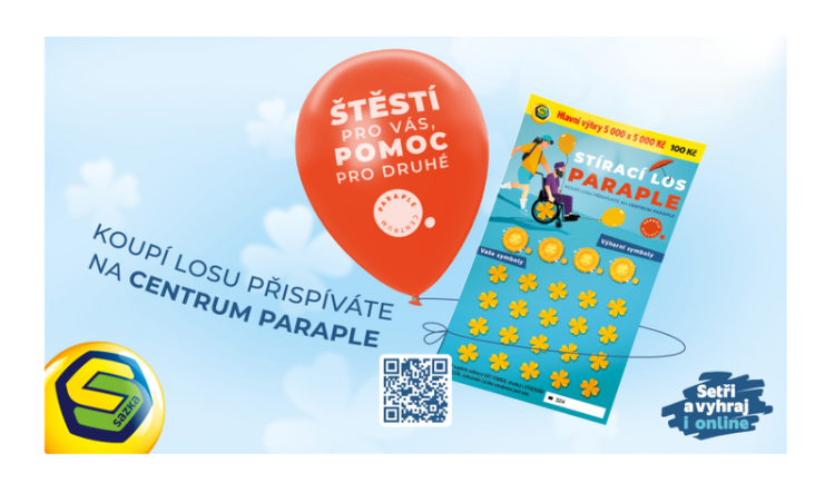 Štěstí pro vás, pomoc pro druhé: Sazka představuje charitativní los ve spolupráci s Centrem Paraple