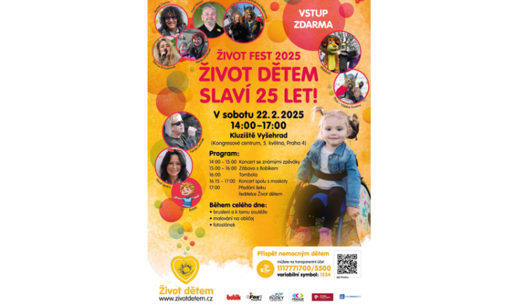 Život dětem slaví 25 let od svého založení