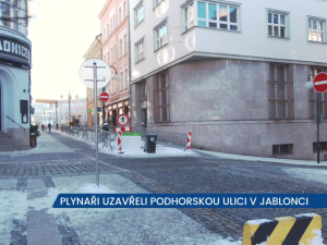 Plynaři uzavřeli část ulice Podhorská v Jablonci nad Nisou