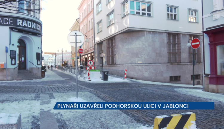 Plynaři uzavřeli část ulice Podhorská v Jablonci nad Nisou