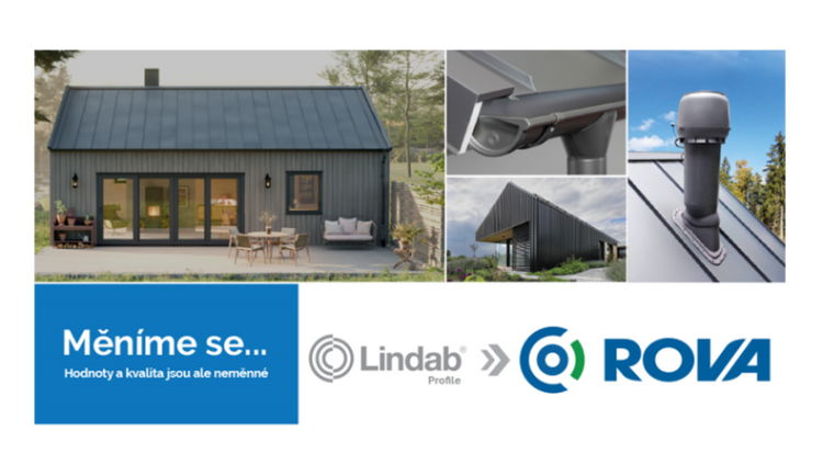 Známá značka mění svůj název. Výrobce plechových střech Lindab se mění na ROVA