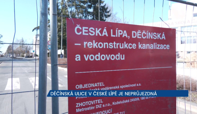 Děčínská ulice v České Lípě je neprůjezdná, oprava potrvá do konce června