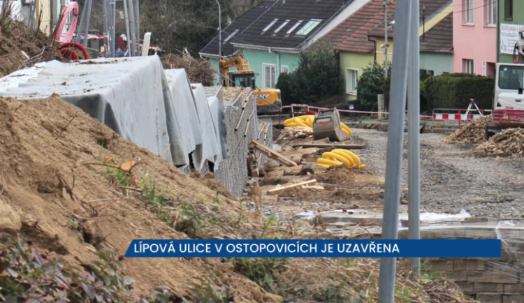 Lípová ulice v Ostopovicích u Brna je do konce června uzavřena