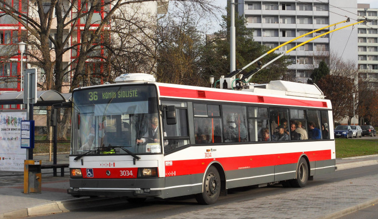 V Brně začala další výluka hromadné dopravy. Trolejbusy 34 a 36 pojedou dva měsíce odklonem